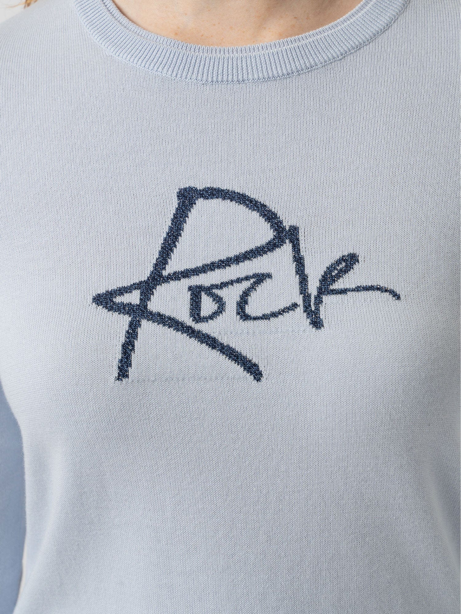 Rock Intarsia Jumper - Pale Blue